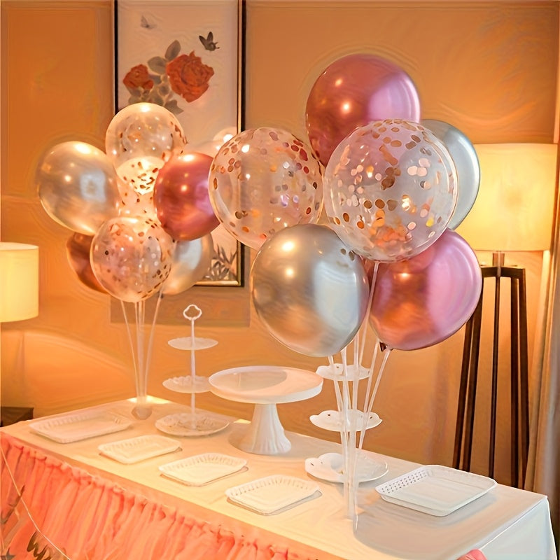 Two Sets, 70Cm Balloon Stand with Self-Adhesive Base - Durable Acrylic Balloon Holder for Weddings, Birthday Parties, Table Decorations And Shower Supplies. Suitable for for Christmas, Newyear, Valentine, Party Events