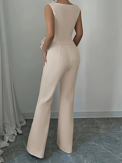OM307B Elegant Women's Vest and Pants Set - Stylish Casual Elegance