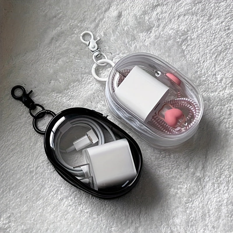 Compact Clear PVC Organizer Bag - շարժական պահեստ հեռախոսի լիցքավորիչների, ականջակալների, մալուխների և աքսեսուարների համար, դիմացկուն և անջրանցիկ