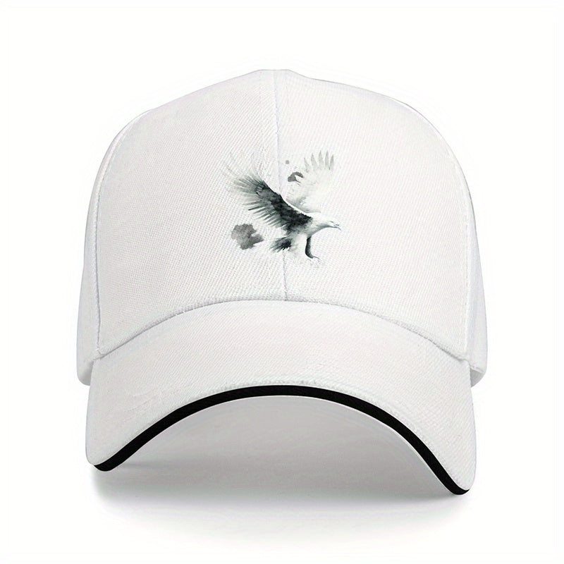 Unisex Retro Dad Hat with Eagle Print - Lightweight, Breathable