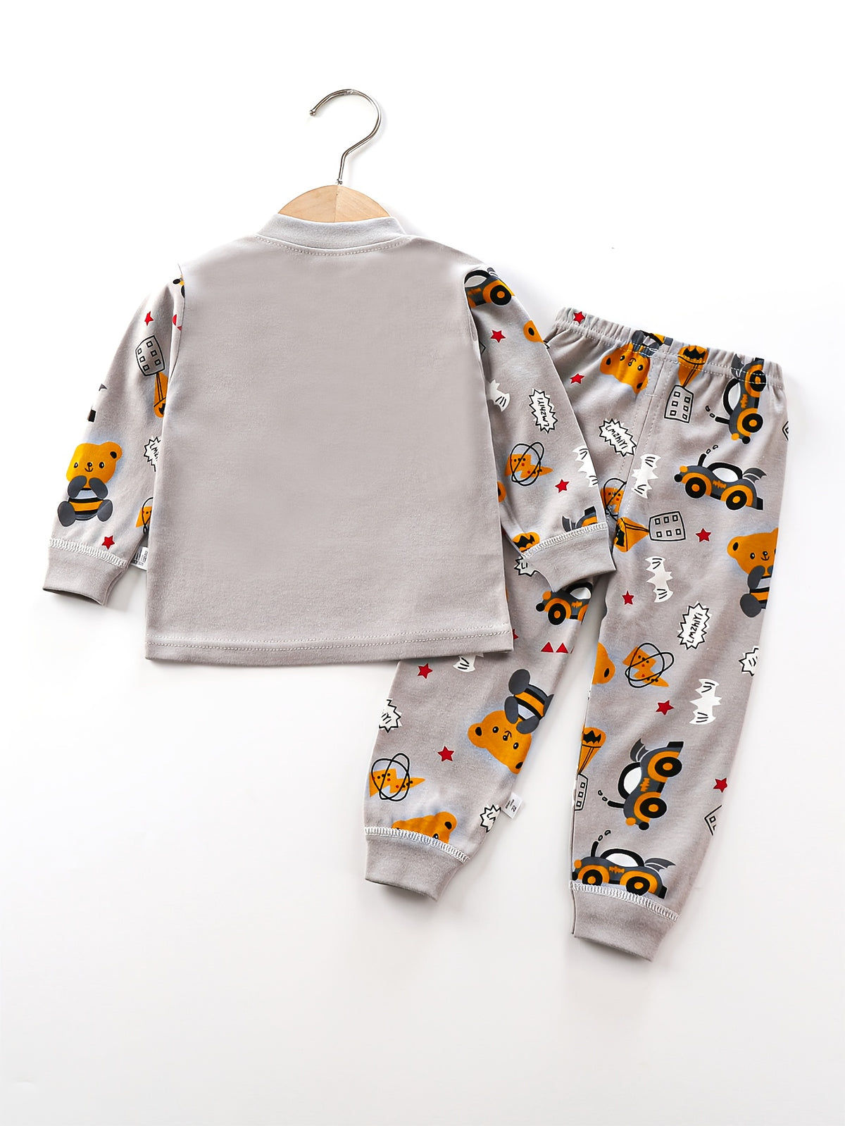 Girls' Casual Cotton Autumn Winter Animal Print Set - ayq