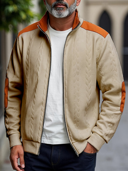 Men'S Light Blue Quilted Zip-Up Jacket - Casual Fall/Winter Outerwear with Stand Collar, Long Sleeves, and Front Pockets, Perfect for Casual Attire, Autumn Winter Apparel | Quilted Texture Jacket | Zippered Jacket