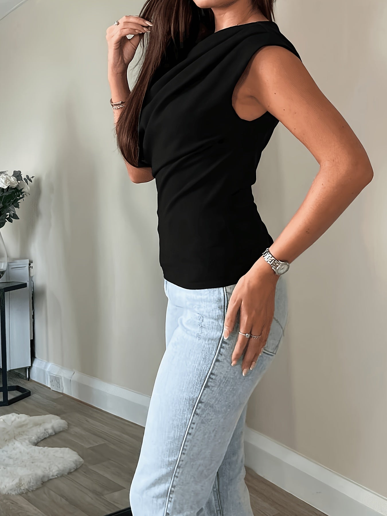 Slim Fit Off-Shoulder Casual Polyester Top for Women