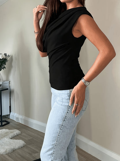 Slim Fit Off-Shoulder Casual Polyester Top for Women