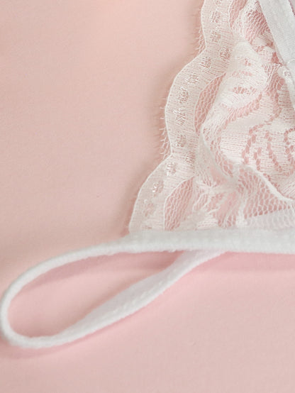 Sexy V-Neck Lace Floral Sexy Lingerie Bra Crotchless Panties, Women'S Sexy Lingerie, Free-To-Take Three-Point Lingerie Set, Suitable for Halloween, Christmas, Thanksgiving, Valentine'S Day, Give Gifts to Girlfriends And Surpr