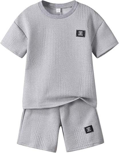 Boys Summer Short Sleeve Top & Shorts Set Casual Outfit