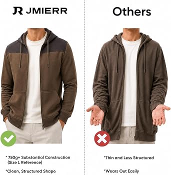 JMIERR Men's Lightweight Colorblock Zip Hoodie Jacket