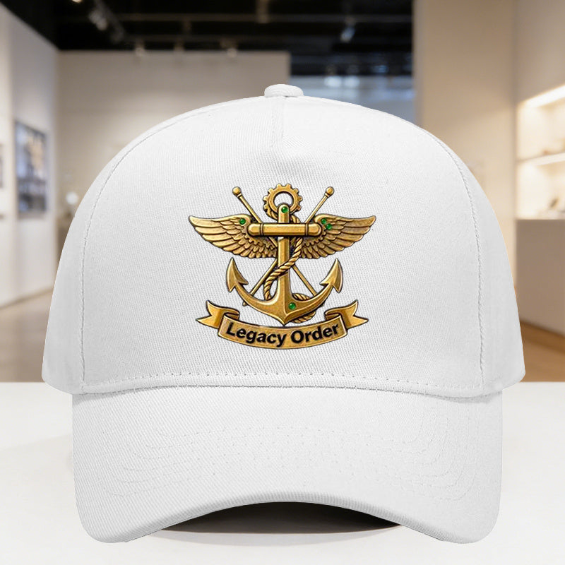 Unisex Vintage Golden Anchor Baseball Cap - Breathable Polyester
