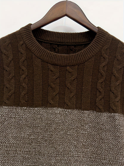 Men'S Pullover Round-Neck Knitted Sweater for Autumn And Winter, Men'S Knit Top, Winter Clothing for Men, Festive Attire, Promotional Men'S Apparel, Stylish And Warm Winter Sweaters for Men, High-Quality Men'S Fashion, And Me