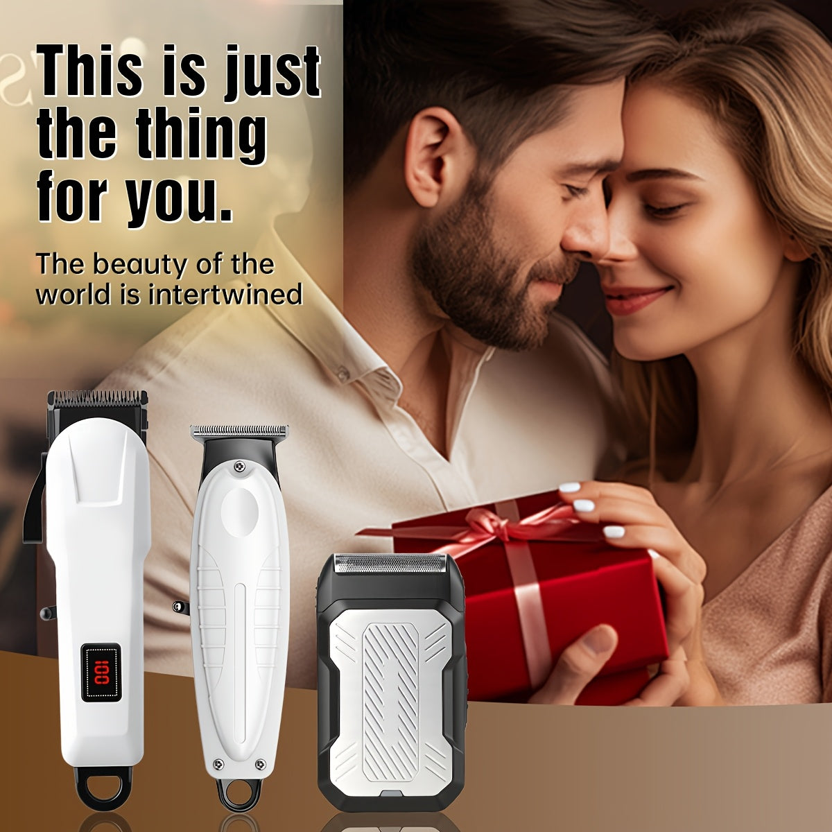 2pcs/3pcs Men's Electric Hair Clipper Set & Beard Trimmer Set. Home-use electric hair clipper + sculpting trimmer + reciprocating shaver. Haircutting, shaving, sculpting, and sideburn trimming. Christmas gift. for home, car,
