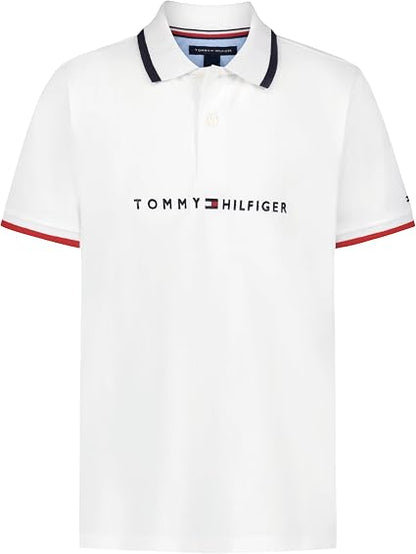 Tommy Hilfiger Boys' Short Sleeve Polo Shirt – Soft Pique Fabric