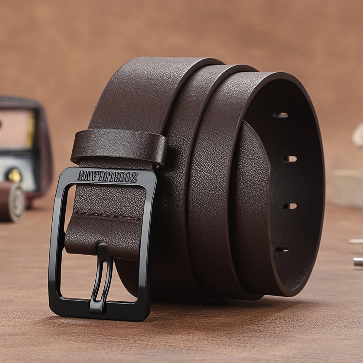 Men'S Business Casual Belt and Wallet Set | Premium Faux Leather, Simple and Elegant Belt with Practical and Exquisite Card Case, Ideal for Daily Travel and Business Activities (Box Not Included)
