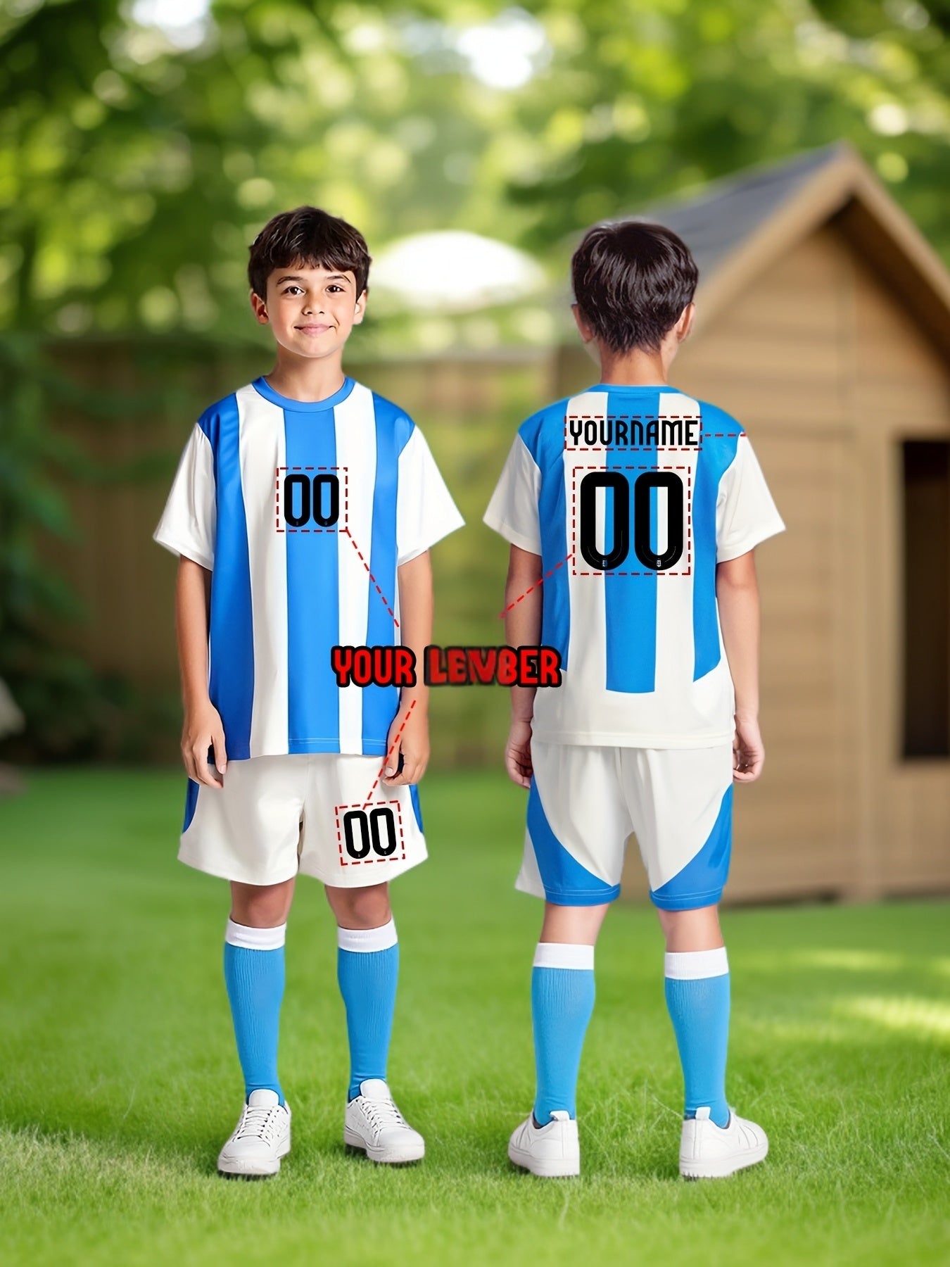 Teen Boys Quick-Dry Soccer Jersey & Shorts Set - Lightweight Sportwear