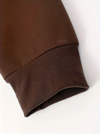 Men's New Year's Eve Fireworks Print Hooded Sweatshirt - Happy New Year Back Design with Adjustable Drawstring Hood, Loose Fit Streetwear Pullover, Warm Winter Casual Sweater for Parties & Casual Attire (Machine Washable), Re