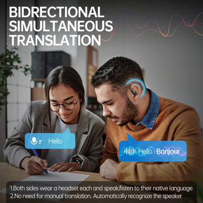 LIFEBEE Real-Time Multi-Language Translation TWS Sports Earbuds, True Wireless Ear Hook Headphones with Microphone, Wireless Connectivity, Volume Control, USB Rechargeable - Ideal for Workout & Daily Use, Wireless Earbuds