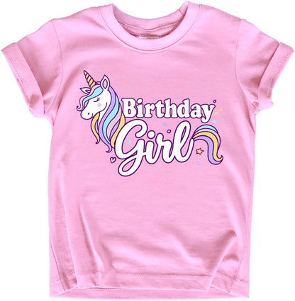 Girls Unicorn Birthday Shirt Toddler Party Tee 1-7 Years