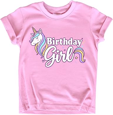 Girls Unicorn Birthday Shirt Toddler Party Tee 1-7 Years