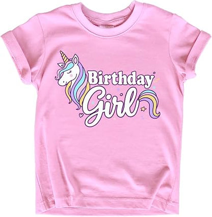 Girls Unicorn Birthday Shirt Toddler Party Tee 1-7 Years