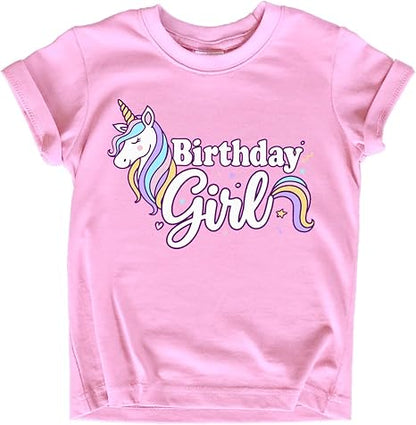 Girls Unicorn Birthday Shirt Toddler Party Tee 1-7 Years