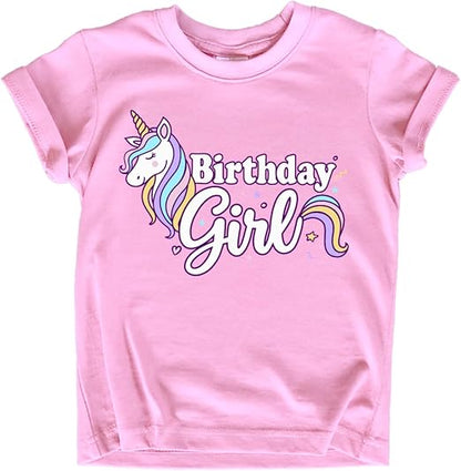Girls Unicorn Birthday Shirt Toddler Party Tee 1-7 Years