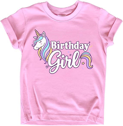 Girls Unicorn Birthday Shirt Toddler Party Tee 1-7 Years