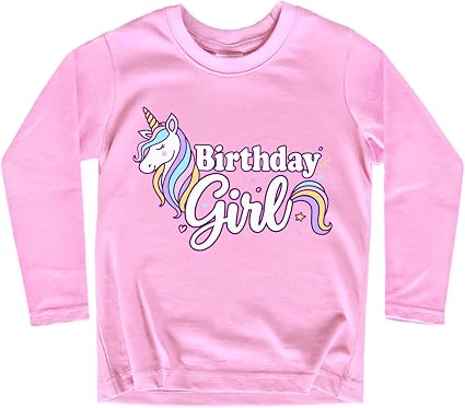 Girls Unicorn Birthday Shirt Toddler Party Tee 1-7 Years