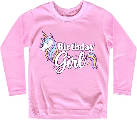 Girls Unicorn Birthday Shirt Toddler Party Tee 1-7 Years