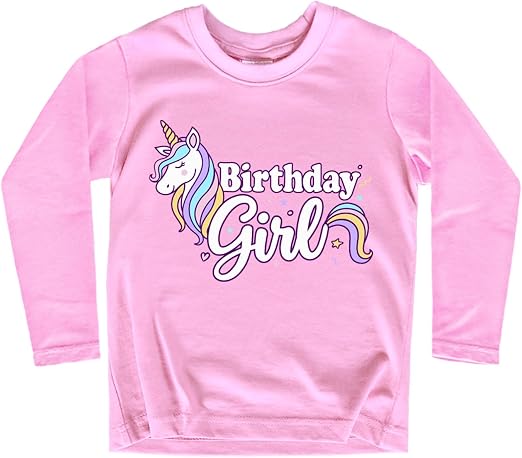Girls Unicorn Birthday Shirt Toddler Party Tee 1-7 Years