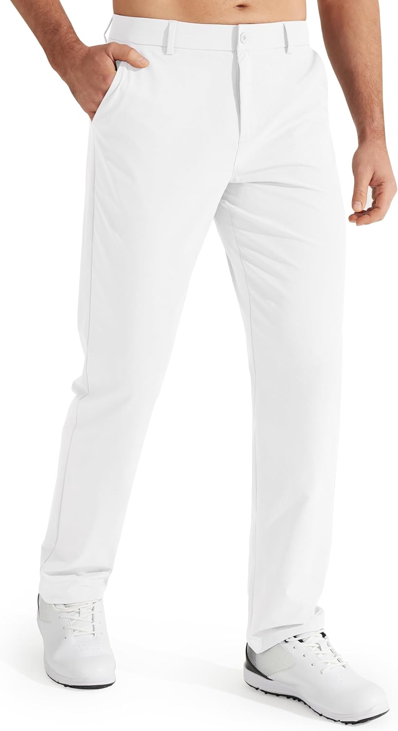 Men's Stretch Golf Pants Lightweight Casual Work Trousers