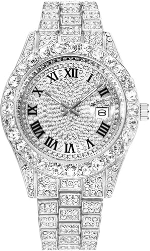 Men's Hip Hop Iced-Out Luxury Quartz Watch with Date