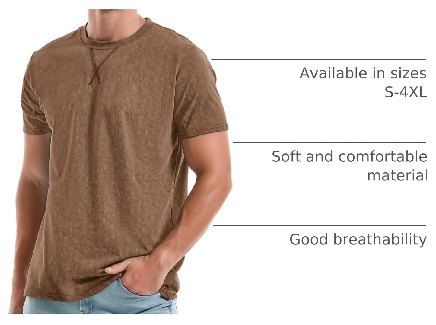 Men's Cotton Crew Neck T-Shirts - Lightweight Summer Tees S-4XL
