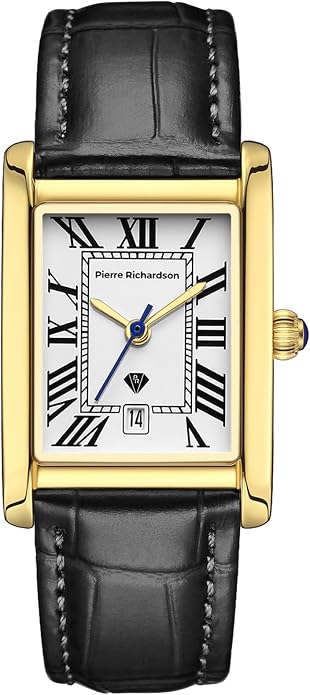 Men’s Luxury Stainless Steel Quartz Watch with Leather Strap