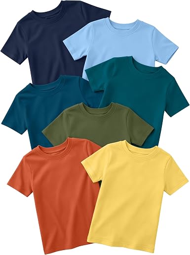 7-Pack Toddler Boys' Cotton Crewneck Tees