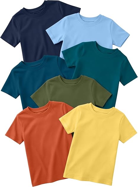 7-Pack Toddler Boys' Cotton Crewneck Tees