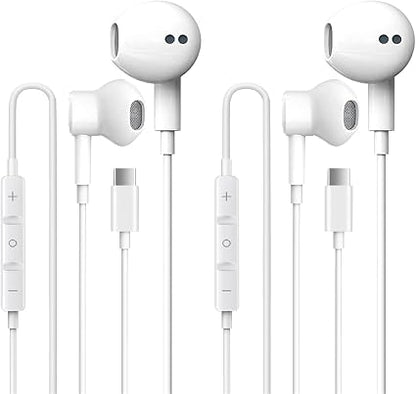 2 հատ USB-C լարային ականջակալներ խոսափողով iPhone 17-ի և USB-C սարքերի համար