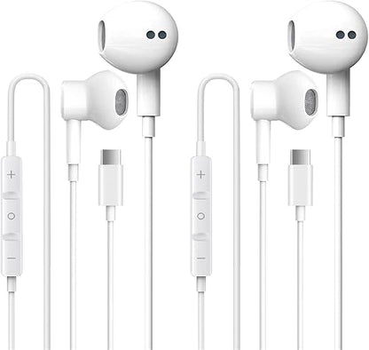 2 հատ USB-C լարային ականջակալներ խոսափողով iPhone 17-ի և USB-C սարքերի համար