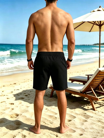 Men's Casual Summer Sports Shorts 2-Pack in Solid Colors