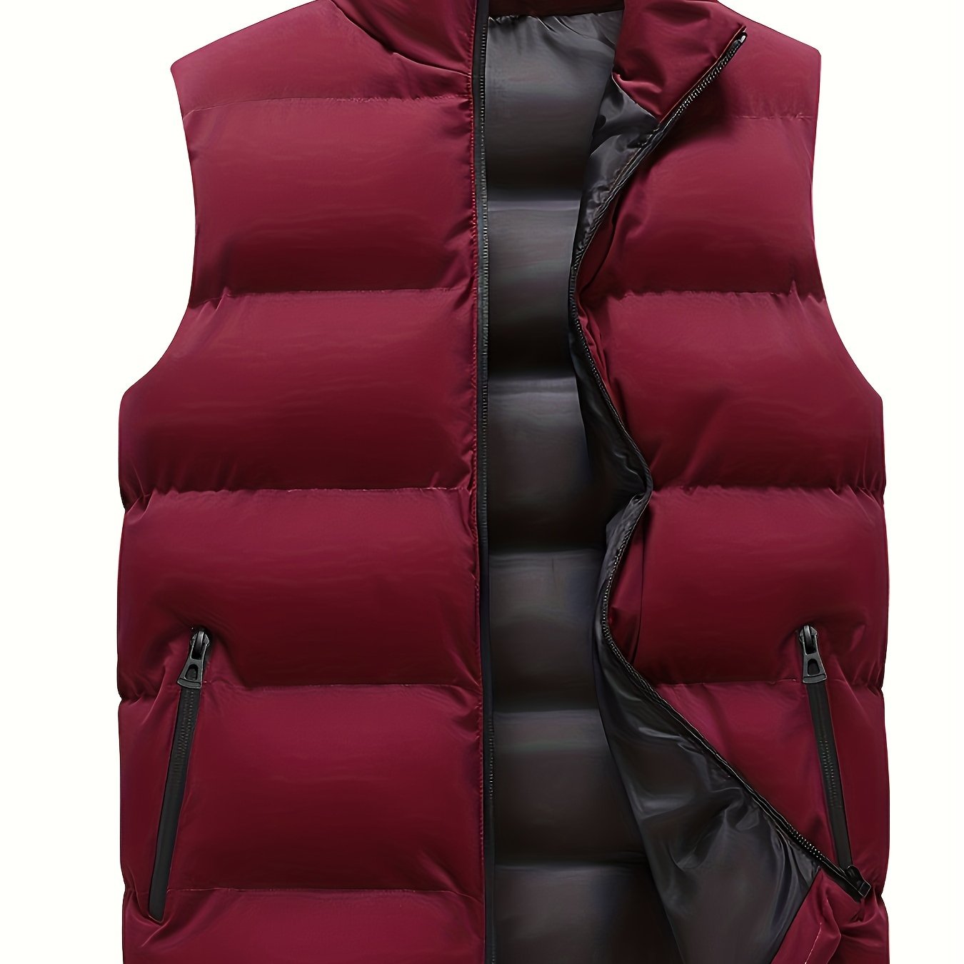 Men's Solid Color Stand Collar Jacket, Thin Lightweight Stylish Long Sleeve Coat Winter And Autumn Outdoor Clothes - ayq