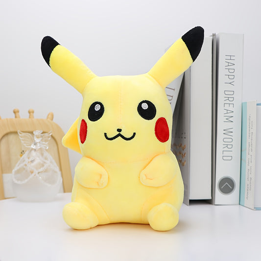 8-inch Smiling Pikachu Plush Toy, Ultra-Soft Short Velvet Doll Anime Merchandise Birthday Gift Decoration