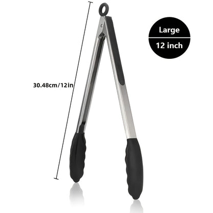 1pc of cooking clips, kitchen clips with silicone tips, locking clips, heavy duty, good grip, 7, 9, 30.48 cm, black grill toppers