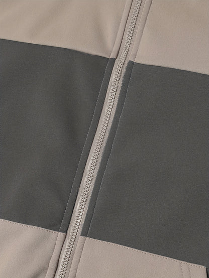 Men's Casual Hooded Zip-Up Softshell Jacket for Spring/Fall