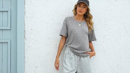 Women's Cotton Oversized Half Sleeve Crew Neck Tees - 3 Pack