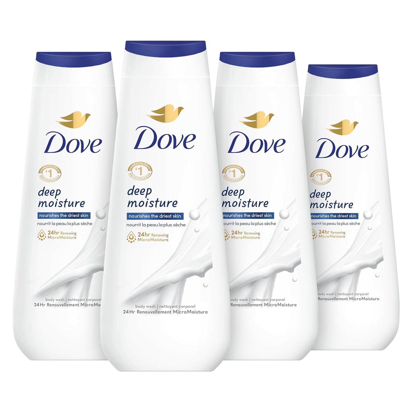 Dove Body Wash with Pump Deep Moisture for Dry Skin Moisturizing Skin Cleanser with 24Hr Renewing Micromoisture Nourishes the Driest Skin 30.6 Oz