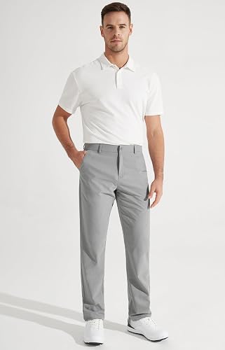 Men's Stretch Golf Pants Lightweight Casual Work Trousers