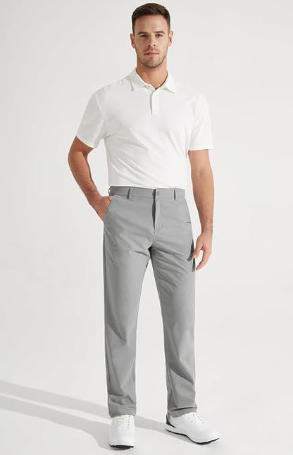 Men's Stretch Golf Pants Lightweight Casual Work Trousers