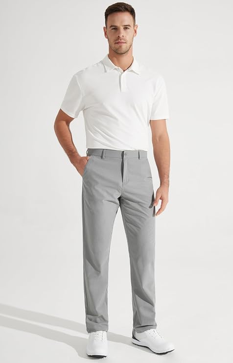 Men's Stretch Golf Pants Lightweight Casual Work Trousers