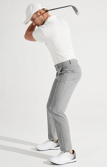 Men's Stretch Golf Pants Lightweight Casual Work Trousers