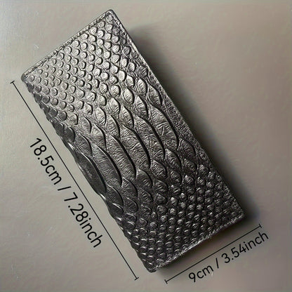 Men'S Premium First-Layer Leather Wallet with Crocodile Pattern - ayq