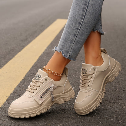 Women'S Breathable Knit Sneakers - Lightweight Thick Sole Casual Walking Shoes in White  Black, Synthetic Cover Upper with Rubber Outsole, Lace-Up Low-Top Design for Indoor/Outdoor, Travel, Beach  Shopping - Cute Gift for M
