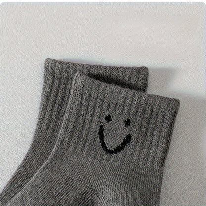 2/5 Pairs of Baby Socks Four Seasons Cotton Socks Cute Expressions 0-5 Years Old Boys And Girls Sports Mid-Tube Short Socks